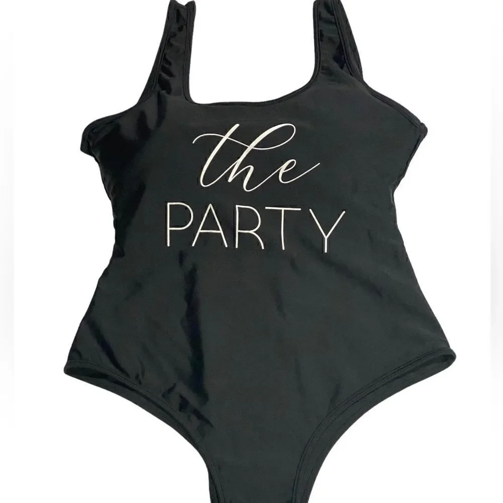 Black High Cut One Piece Swimsuit 
